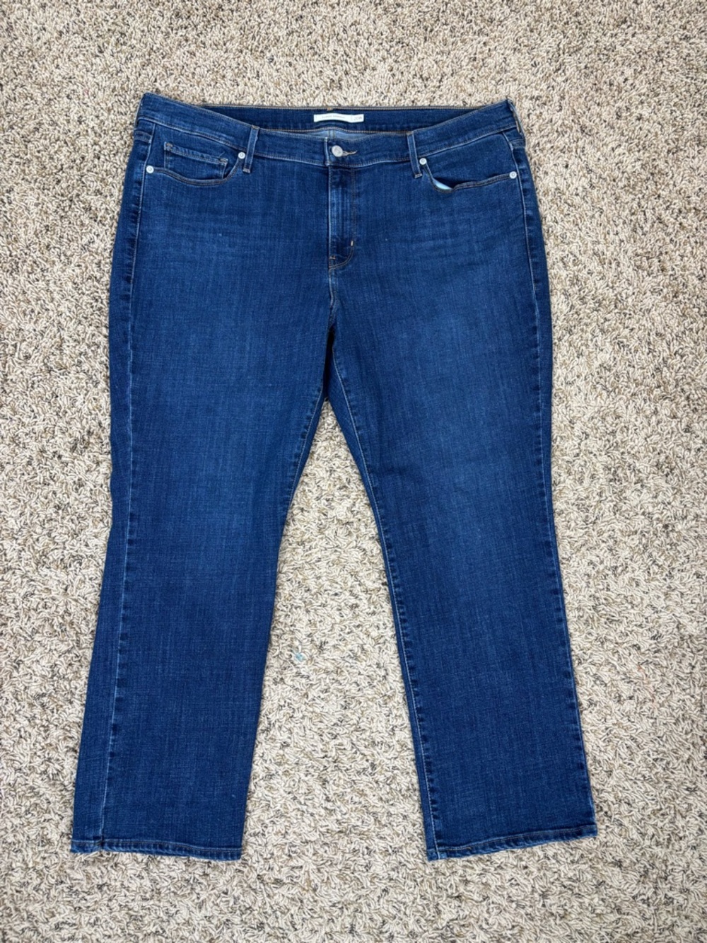 Levi Strauss Jeans Womens 20W Short Plus Blue Classic Straight Leg Stretch Denim